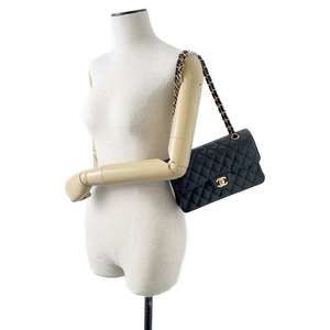 Chanel Bag Double Mark Matelasse Chain 23 Caviar Black Coco